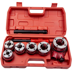 Ratchet Pipe Threader Kit Die Bar Head Handle Tool Set 1/4'' 3/4'' w/ 6 Dies