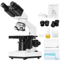 40X-2500X Binocular Microscope Compound Microscope Lab Microscope WF10X & WF 25X Eyepieces