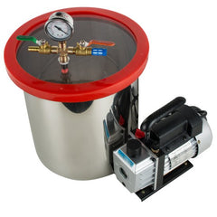 5 Gallon Stainless Steel Vacuum Degassing Chamber Silicone Kit w/3 CFM Pump Hose