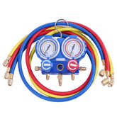 Refrigerant Manifold Gauge Set Tools with Hose and Hook for R12 R22 R404A R134A Air Condition Refrigeration