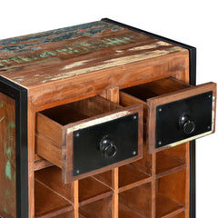 Solid Reclaimed Wood Wine Rack Holds 16 Bottles