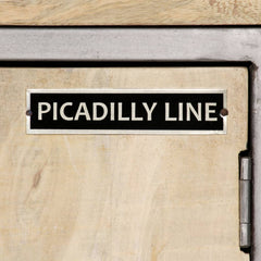 Mango Wood and Steel Sideboard 25.6x13x29.9