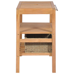 Bathroom Vanity Cabinet with 2 Baskets Solid Teak 29.1x17.7x29.5