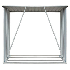 Garden Log Storage Shed Galvanized Steel 64.2x32.7x60.6 Gray