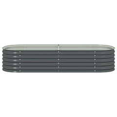 Gray Galvanized Steel Raised Garden Bed 94.5 x 31.5 x 17.3 Inches