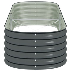 Gray Galvanized Steel Raised Garden Bed 94.5 x 31.5 x 17.3 Inches