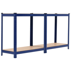 Storage Shelves Set of 2 Blue 31.5x15.7x63 Steel and MDF Construction