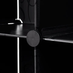 Modular Cabinet with 18 Compartments Black and White 14.6x57.5x71.1