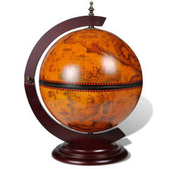Tabletop Globe Bar Wine Stand Eucalyptus Wood
