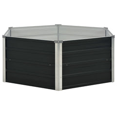 Anthracite Raised Garden Bed 50.8x50.8x17.7 Galvanized Steel Outdoor Planter