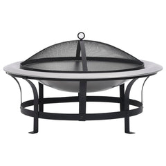 Outdoor Fire Pit with Grill Stainless Steel 29.9
