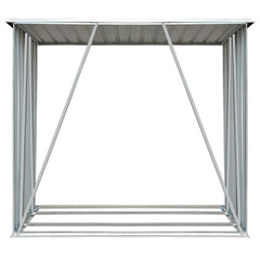Galvanized Steel 64.2x32.7x60.6 Green Garden Log Storage Shed