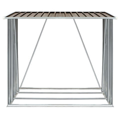 Garden Log Storage Shed Galvanized Steel 64.2x32.7x60.6 Brown