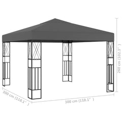 Anthracite Fabric Gazebo 9.8 x 9.8 Feet