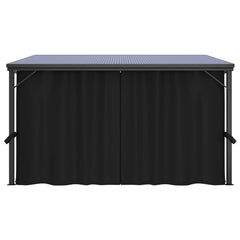 Gazebo with Curtain 13.3 x 9.6 x 8 Feet in Anthracite