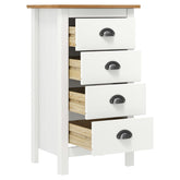 Solid Pine Wood Sideboard Hill White 18.1x13.8x31.5