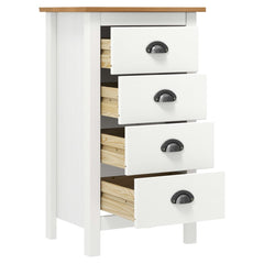 Solid Pine Wood Sideboard Hill White 18.1x13.8x31.5