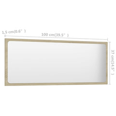 Sonoma Oak Engineered Wood Bathroom Mirror 39.4x0.6x14.6