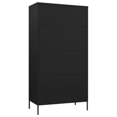 Black Steel Wardrobe 35.4x19.7x70.9