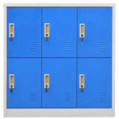 Light Gray and Blue Steel Locker Cabinet 35.4x17.7x36.4