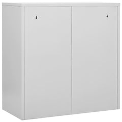 Light Gray and Blue Steel Locker Cabinet 35.4x17.7x36.4