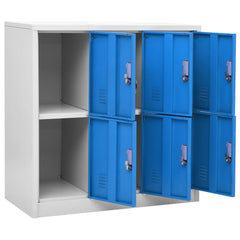 Light Gray and Blue Steel Locker Cabinet 35.4x17.7x36.4