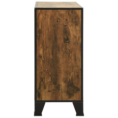 Rustic Brown Storage Cabinet 28.3x14.2x32.3 Metal and MDF