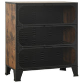 Rustic Brown Storage Cabinet 28.3x14.2x32.3 Metal and MDF