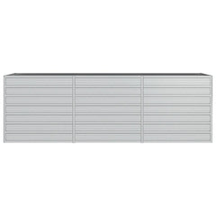 Silver Galvanized Steel Raised Garden Bed 94.5 x 31.5 x 30.3 Inches