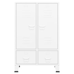 White Industrial Wardrobe Steel 26.4x13.8x42.1 inches