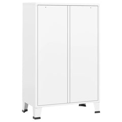 White Industrial Wardrobe Steel 26.4x13.8x42.1 inches