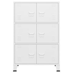 White Metal Industrial Storage Chest 29.5x15.7x45.3