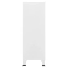 White Metal Industrial Storage Chest 29.5x15.7x45.3