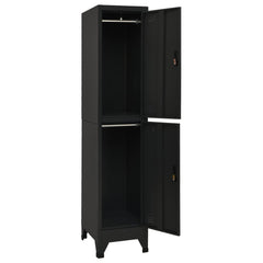 Locker Cabinet Black 15x17.7x70.9 Steel