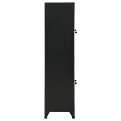 Locker Cabinet Black 15x17.7x70.9 Steel
