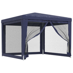 Blue Party Tent with 4 Mesh Sidewalls 9.8 x 9.8 Feet