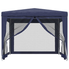 Blue Party Tent with 4 Mesh Sidewalls 9.8 x 9.8 Feet
