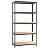 5-Layer Heavy-duty Shelf Gray Steel and Engineered Wood