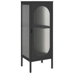 Sideboard Black 15.7x13.8x41.3 Glass and Steel