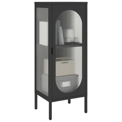 Sideboard Black 15.7x13.8x41.3 Glass and Steel