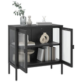 Sideboard Black 27.6x13.8x27.6 Glass and Steel