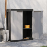 Outdoor Storage Cabinet Gray and Black 25.6x14.6x33.5 PP