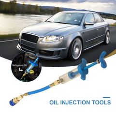 Car A/C Oil/Dye Injector 1Oz With R134a Low Side Quick Coupler Adapter 1/4 Air Conditioning Repair Tools Manual Oiler Injection