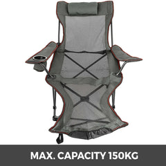 Portable Folding Camp Chair Backrest With Footrest Bed Nap Chair