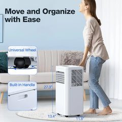Portable Air Conditioner 10,000 BTU Portable AC Unit with Dehumidifier Fan 24H On/Off Timer Remote Control