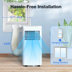 Portable Air Conditioner 10,000 BTU Portable AC Unit with Dehumidifier Fan 24H On/Off Timer Remote Control