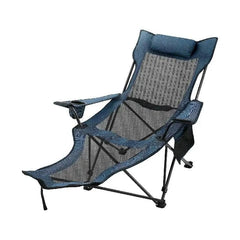 Portable Folding Camp Chair Backrest With Footrest Bed Nap Chair