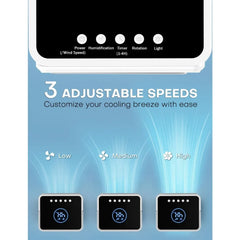 Portable Air Conditioner 4-IN-1 Evaporative Air Cooler with Remote 4H Timer 2-Level Humidify LED Screen