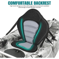 Adjustable High Backrest Boat Seat Cushioned Fishing Seat for Kayaking
