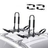 Kayak Roof Rack 1 Pair J-Bar, Soft Roof Rack, Top Mount Tie Down, Carrier for kayak, Surf Board, Canoe, SUP, Ski Board, Mount on Car, SUV, Truck, 2 Kayaks